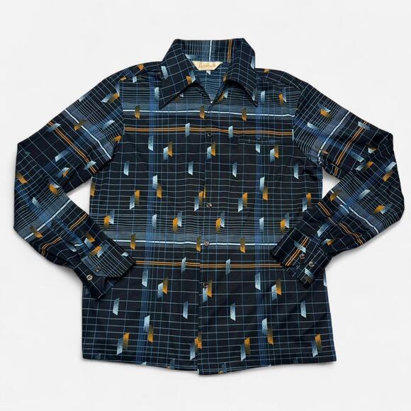 Other Other - Mens 70s Aladdinette California geometric long sleeve button shirt L